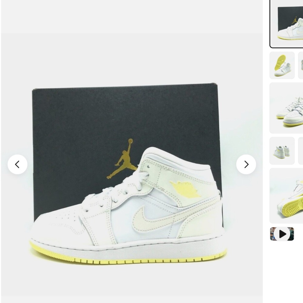 Nike Air Jordan White and Light Yellow Shoes